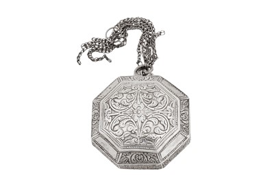 Lot 218 - A late 19th century Malay unmarked silver betel box (chelpa), Negri Sembilan state circa 1890
