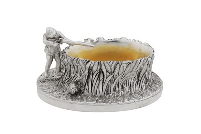 Lot 88 - An early 20th century Indian colonial cast silver novelty salt, Calcutta circa 1910 by Hamilton and Co