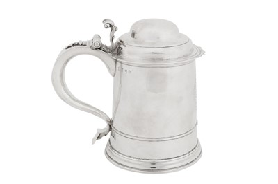 Lot 474 - A Queen Anne provincial Britannia standard silver tankard, Newcastle 1712, no maker’s mark