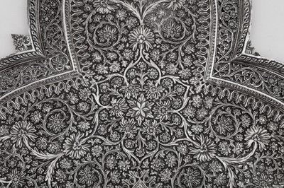 Lot 118 - A late 19th / early 20th century Anglo – Indian unmarked silver tray, Kashmir circa 1900