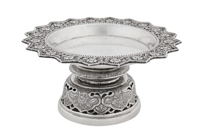 Lot 209 - A mid-20th century Thai silver footed dish, probably Bangkok circa 1960