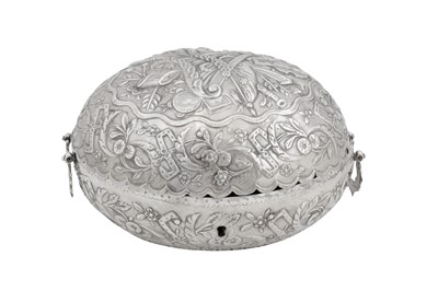 Lot 236 - An early 19th century Ottoman Turkish silver casket, circa 1835 Tughra of Mahmud II (r.1808-39)