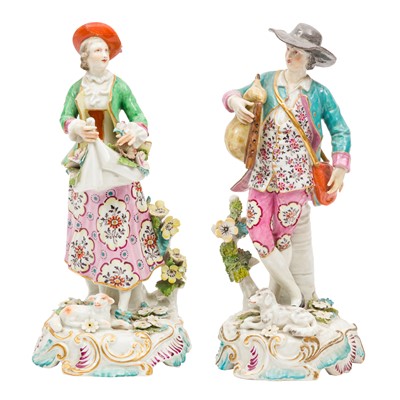 Lot 389 - A pair of French Samson figures in the 18th century Chelsea style
