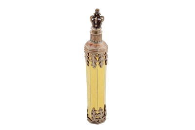 Lot 83 - A mid-18th century continental unmarked silver gilt perfume or scent bottle, possibly German circa 1760