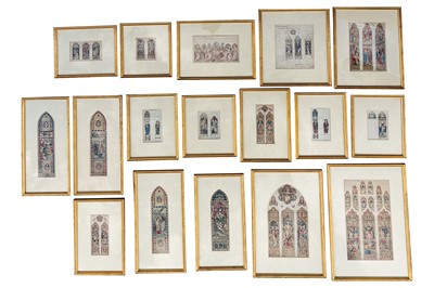 Lot 194 - A collection of seventeen original designs for stained glass windows, late 19th century