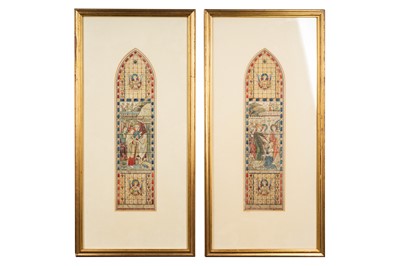 Lot 194 - A collection of seventeen original designs for stained glass windows, late 19th century