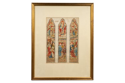 Lot 194 - A collection of seventeen original designs for stained glass windows, late 19th century