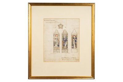 Lot 194 - A collection of seventeen original designs for stained glass windows, late 19th century