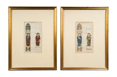 Lot 194 - A collection of seventeen original designs for stained glass windows, late 19th century