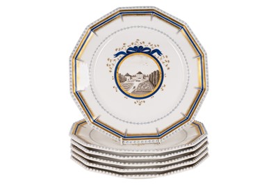 Lot 148 - A set of six early 20th Century Nymphenberg Royal Bavarian pattern cabinet plates