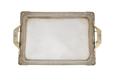 Lot 273 - A Nicholas I Russian 84 zolotnik (875 standard) silver-gilt two-handled tray, Moscow 1832 by Matvei Grechushnikov (active 1818-48)