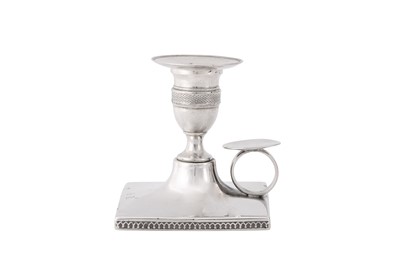 Lot 284 - An early 19th century Austrian 13 loth (812 standard) silver chamberstick, Vienna 1805, by IS, possibly for Ignaz Sedelmayer (active 1800-1809)