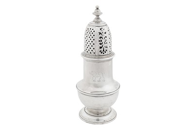 Lot 461 - A George II sterling silver sugar caster, London 1735 by Samuel Wood (first reg. 3rd July 1733)