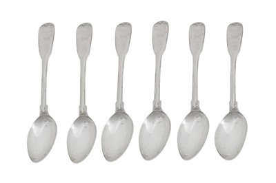 Lot 381 - A set of six George III sterling silver teaspoons, London 1815 by Paul Storr (1771 - 1844, reg. 12th Jan 1793)