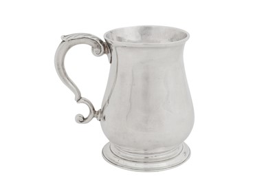 Lot 463 - A George II sterling silver third pint mug, London 1754 by William Shaw and William Priest (reg. 12th Oct 1749)