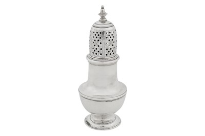 Lot 460 - A George II sterling silver sugar or pepper caster, London 1751 by Jabez Daniell