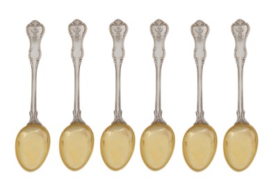 Lot 334 - A set of six Victorian sterling silver ice cream spoons, London 1879 by Francis Higgins