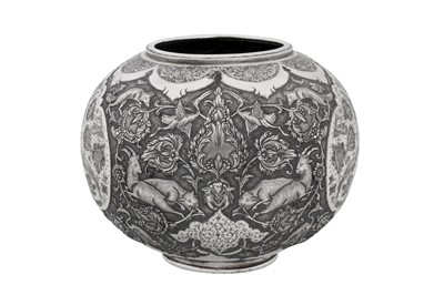 Lot 248 - A mid-20th century Persian (Iranian) silver vase, Isfahan circa 1950 mark of Bireae