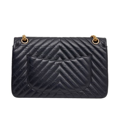 Lot 95 - Chanel Navy 2.55 Reissue 226 Double Flap Bag