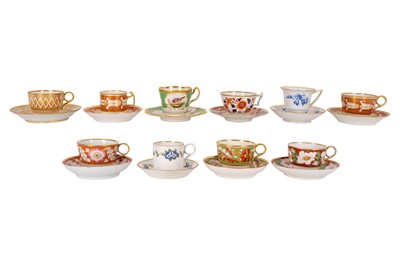 Lot 140 - Worcester porcelain, ten cups and saucers