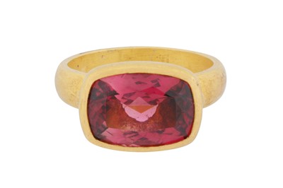 Lot 170 - A tourmaline single-stone ring, circa 2009