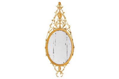Lot 11 - A Late 19th century Adam-style giltwood wall mirror