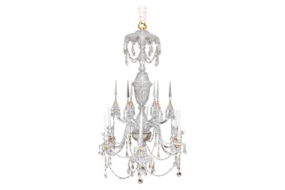Lot 17 - An early 20th century cut glass chandelier