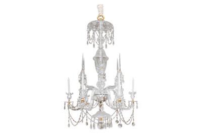 Lot 16 - An early 20th century cut glass chandelier