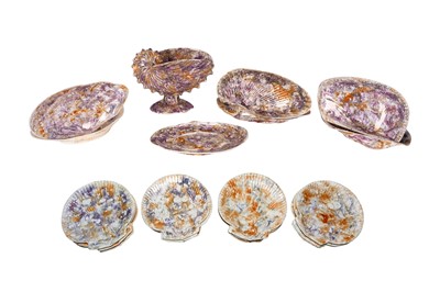 Lot 136 - An early 19th-century Wedgewood Queens Ware ‘Moonlight lustre’ part dessert service, circa 1820