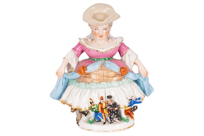 Lot 143 - A mid-19th century Jacob Petit French porcelain jug in the form of Columbina