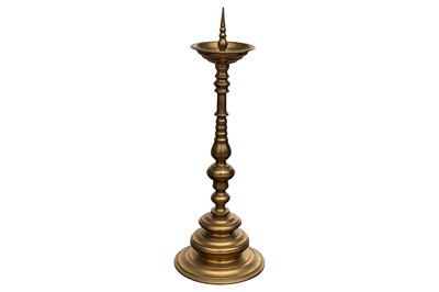 Lot 78 - A German bronze monumental pricket candlestick