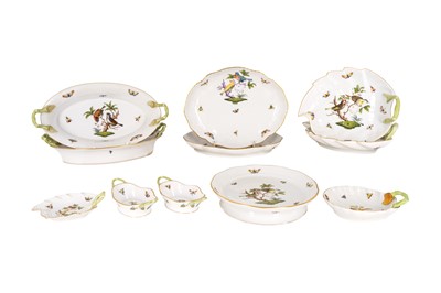 Lot 165 - A group of Herend Rothschild Birds Porcelain serving items