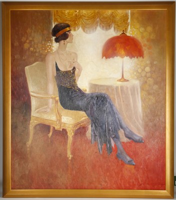 Lot 121 - Marmorias, late 20th century. 'Woman in a Blue...