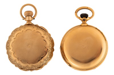 Lot 478 - Longines & Waltham - Two Gold Full Hunter Pocket Watches