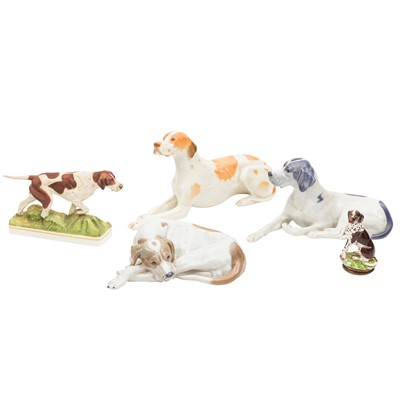 Lot 384 - A group of five models of Pointer dogs