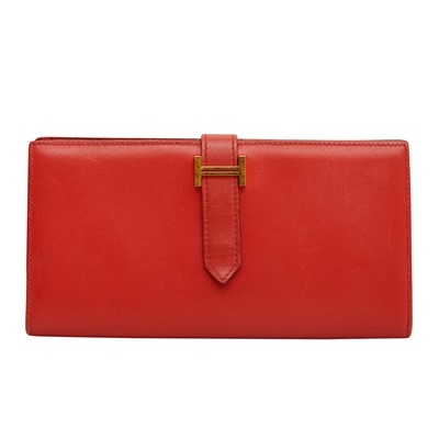 Lot 3 - Hermes Red Swift Bearn Wallet