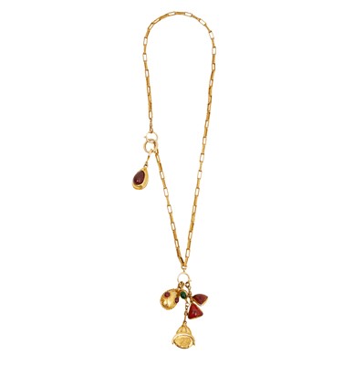 Lot 141 - Chanel Gripoix Byzantine Muti Pendant Necklace