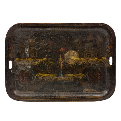 Lot 419 - A Regency Chinoiserie decorated toleware tea tray