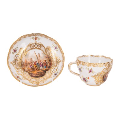 Lot 351 - A late 19th century externally painted Meissen cabinet cup and saucer