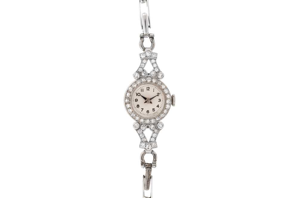 Lot 459 - Lady's Art Deco Platinum and Diamond Cocktail Watch