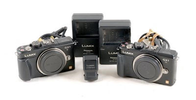 Lot 350 - A Pair of Panasonic Lumix GX1 Digital Camera Bodies.