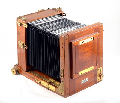 Lot 182 - Gandolfi Half Plate Mahogany & Brass Camera Body.