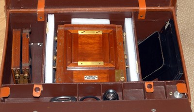 Lot 182 - Gandolfi Half Plate Mahogany & Brass Camera Body.