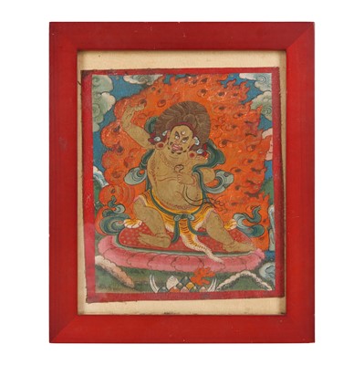 Lot 219 - A Tibetan painted initiation card, tsakali, 19th century