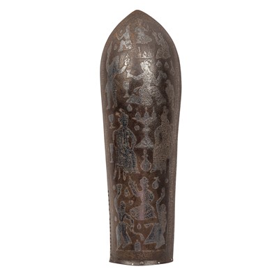 Lot 195 - A Persian steel arm guard (Bazuband), Qajar