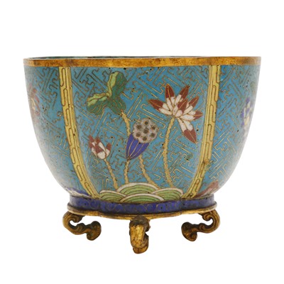Lot 216 - A Chinese cloisonné enamel 'blossoms' jardinière, Qing dynasty, 19th century