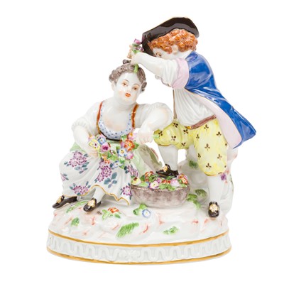 Lot 15 - A Meissen porcelain figural group emblematic of spring
