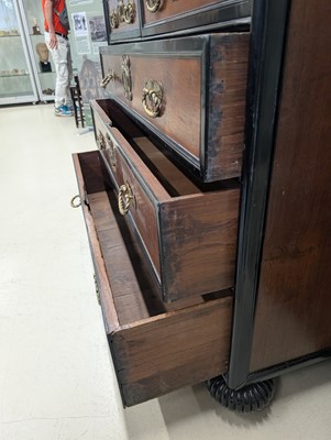 Lot 1 - An Indo-Dutch (Dutch East Indies Co.) teak and ebonised chest of drawers