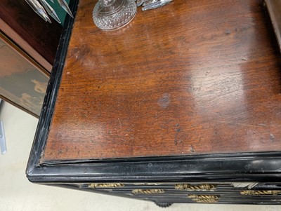 Lot 1 - An Indo-Dutch (Dutch East Indies Co.) teak and ebonised chest of drawers