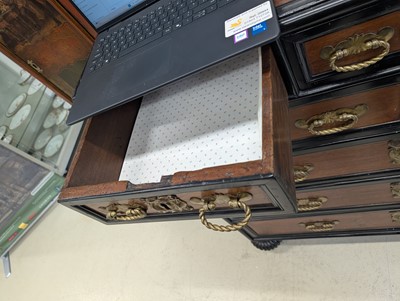 Lot 1 - An Indo-Dutch (Dutch East Indies Co.) teak and ebonised chest of drawers
